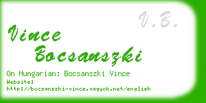 vince bocsanszki business card